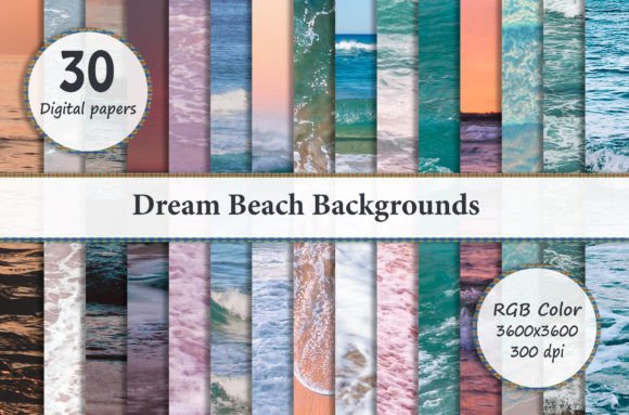 Dream Beach Backgrounds: 30 Designs for Creative Professionals