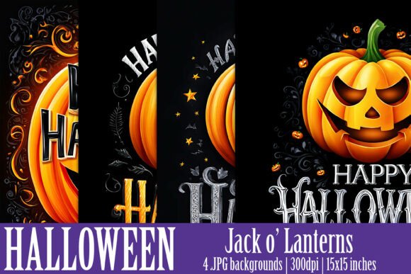 Halloween Jack O'Lantern Backgrounds S1: Your Spooky Design Toolkit