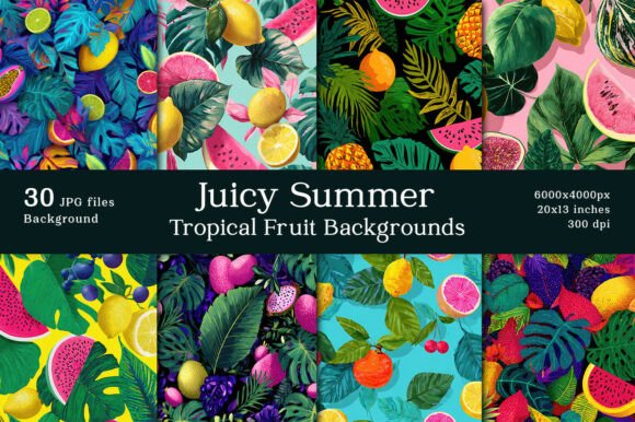 Juicy Summer Tropical Fruit Backgrounds: A Splash of Vibrant Energy