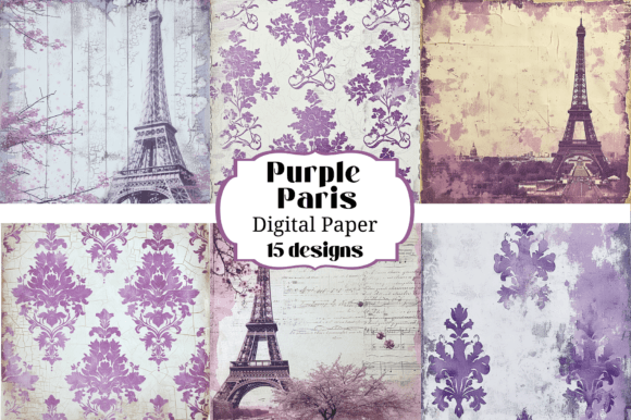 Shabby Chic Purple Paris Backgrounds: A Design Asset for Crafters