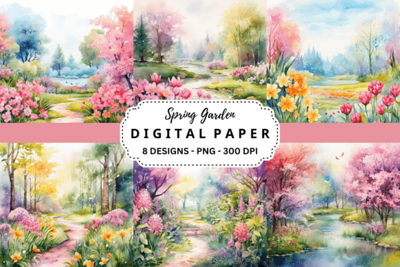 Spring Garden Backgrounds: Fresh Floral Patterns for Designers