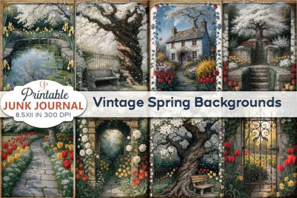 Springtime Charm: A Guide to Vintage Junk Journal Backgrounds