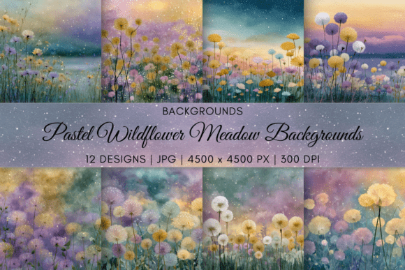 Step Into Dreamlike Fields: Pastel Wildflower Meadow Backgrounds