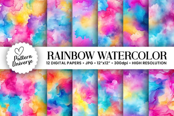 Transform Your Projects with Rainbow Watercolor Seamless Backgrounds