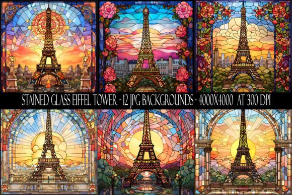 Transform Your Projects with Stained Glass Eiffel Tower Backgrounds