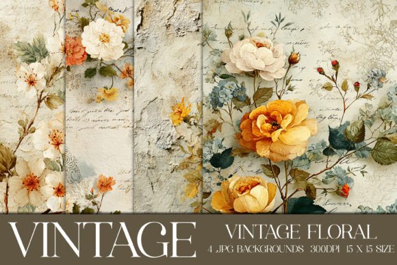 Vintage Floral Backgrounds, S1: A Crafter's Dream Palette