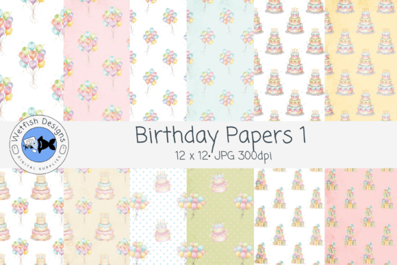 Watercolor Birthday Papers: A Soft Pastel Design Toolkit