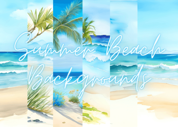 Watercolor Summer Beach Backgrounds: A Design Asset for Every Creator